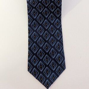 Giorgio Bissoni Men's Navy Blue Diamond Print Tie.